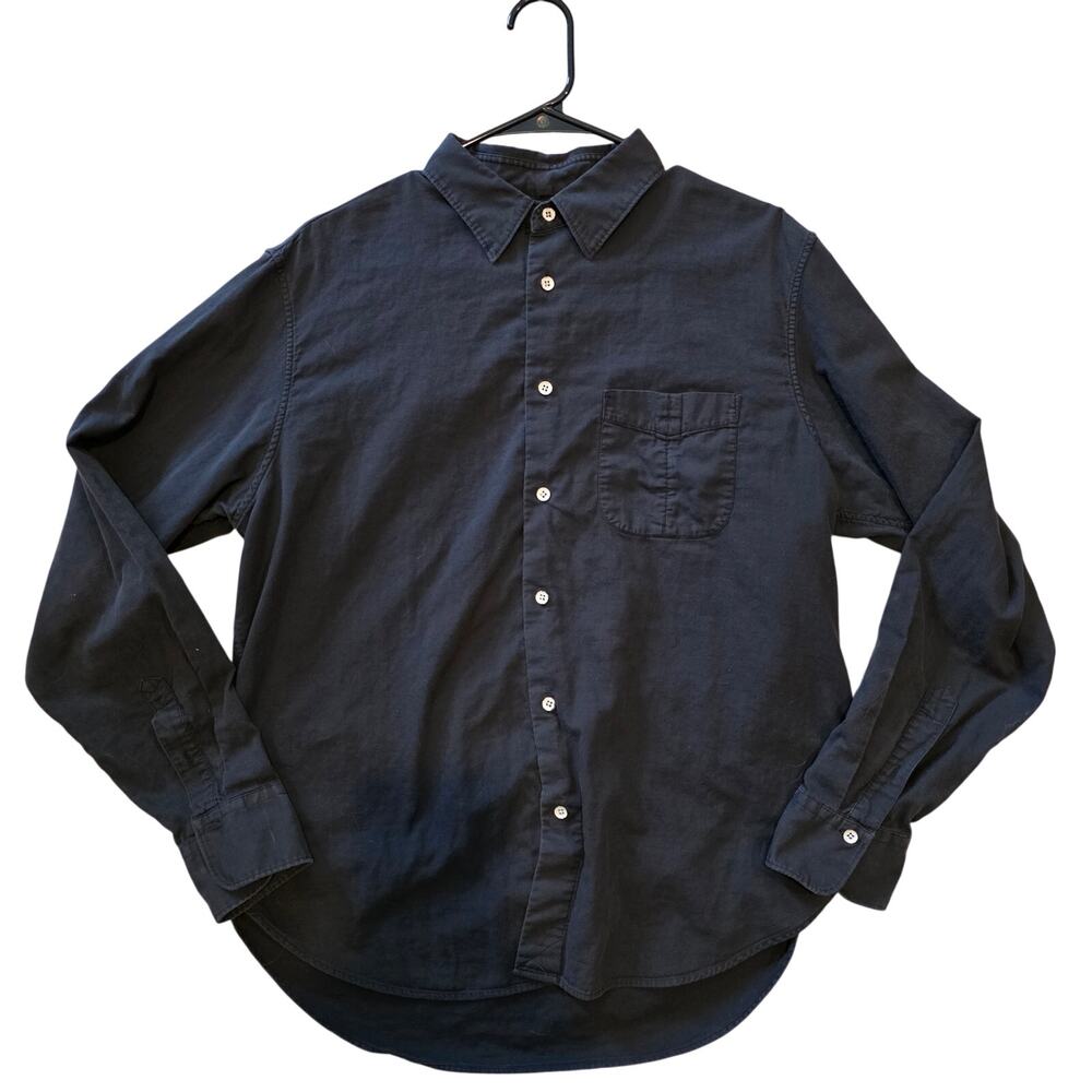 rag & bone Men's Navy Blue Long Sleeve Button Down Shirt Fit 3 Size L/G